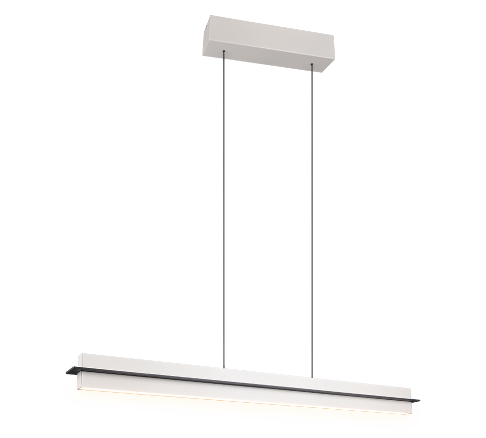 Lampada a sospensione LED, metallo, grigio caldo, L 95 cm, Emerson