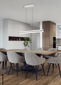 Lampada a sospensione LED, metallo, grigio caldo, L 95 cm, Emerson