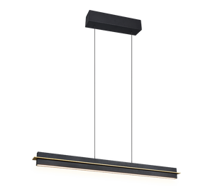 Lampada a sospensione LED, metallo, nero e oro, L 95 cm, Emerson