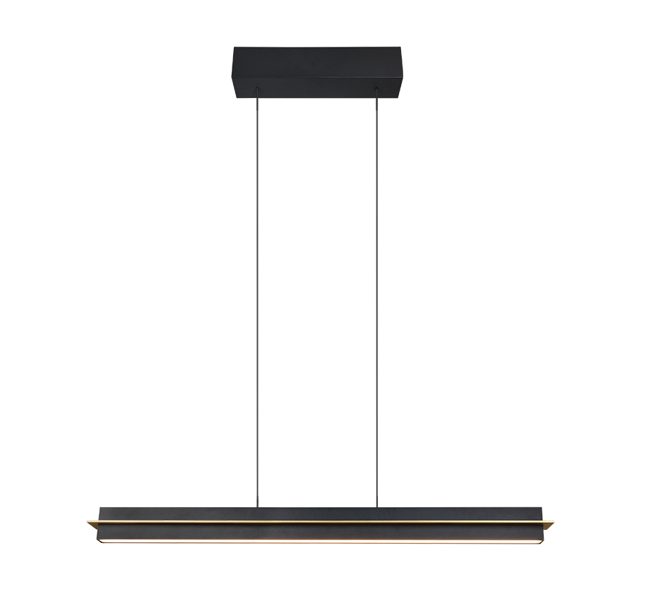 Lampada a sospensione LED, metallo, nero e oro, L 95 cm, Emerson