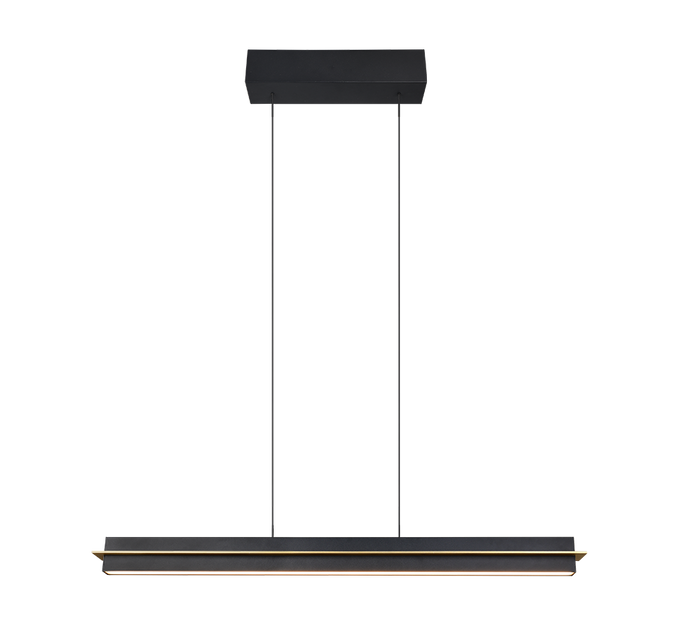 Lampada a sospensione LED, metallo, nero e oro, L 95 cm, Emerson