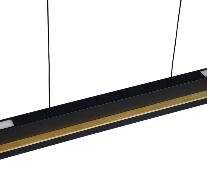 Lampada a sospensione LED, metallo, nero e oro, L 95 cm, Emerson