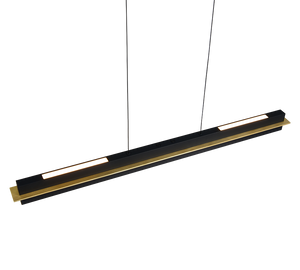Lampada a sospensione LED, metallo, nero e oro, L 95 cm, Emerson