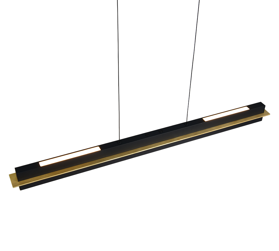 Lampada a sospensione LED, metallo, nero e oro, L 95 cm, Emerson