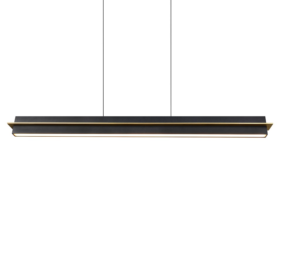 Lampada a sospensione LED, metallo, nero e oro, L 95 cm, Emerson