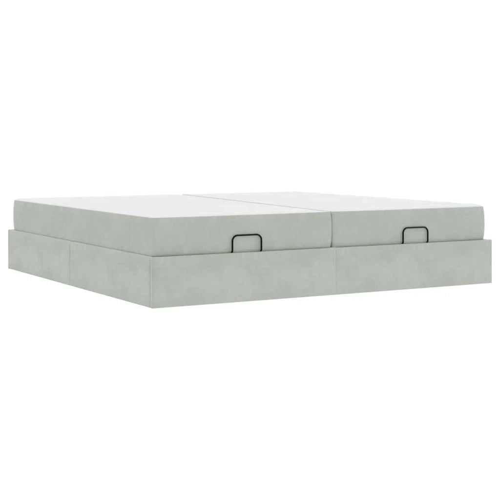 Struttura letto con materasso 2 pcs Grigio chiaro Velluto 3399582
