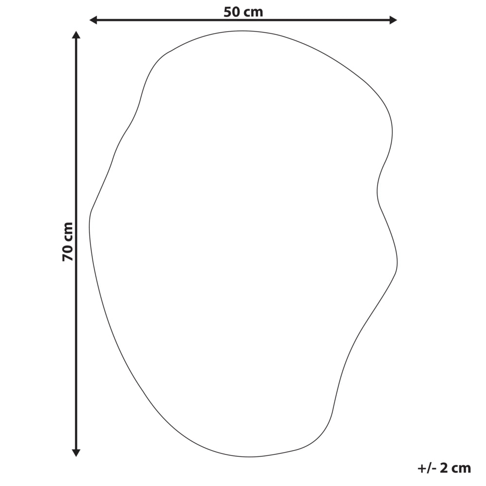 Specchio da parete di forma irregolare 50 x 70 cm vetro argento