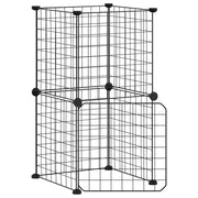 Gabbia per animali domestici a 8 pannelli con porta 35 x 35 cm Nero 02_0041603