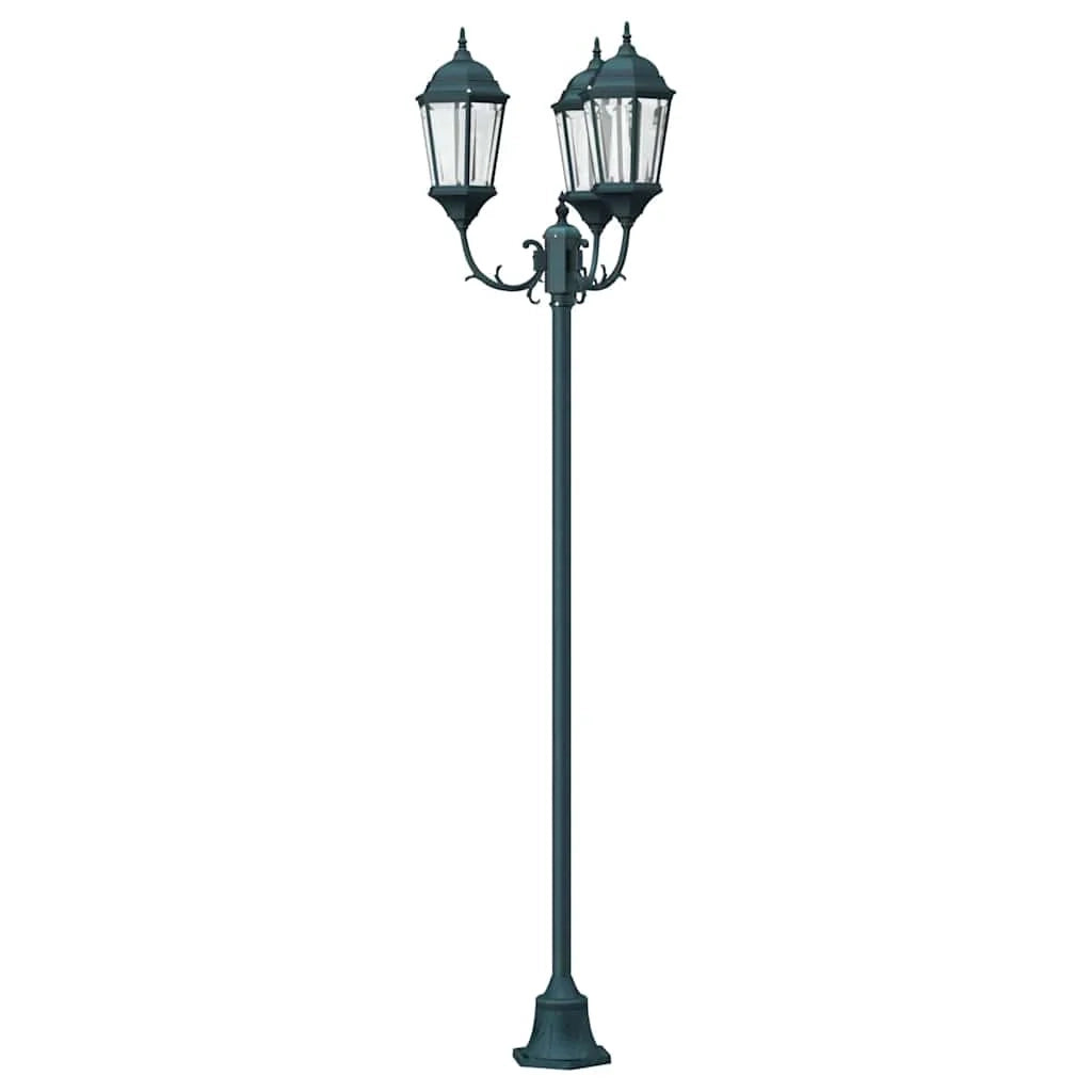 Lampada da giardino vintage per esterni 57 x 49 x 241 cm design classico atmosfera accogliente alluminio spazzolato verde 02_0058413