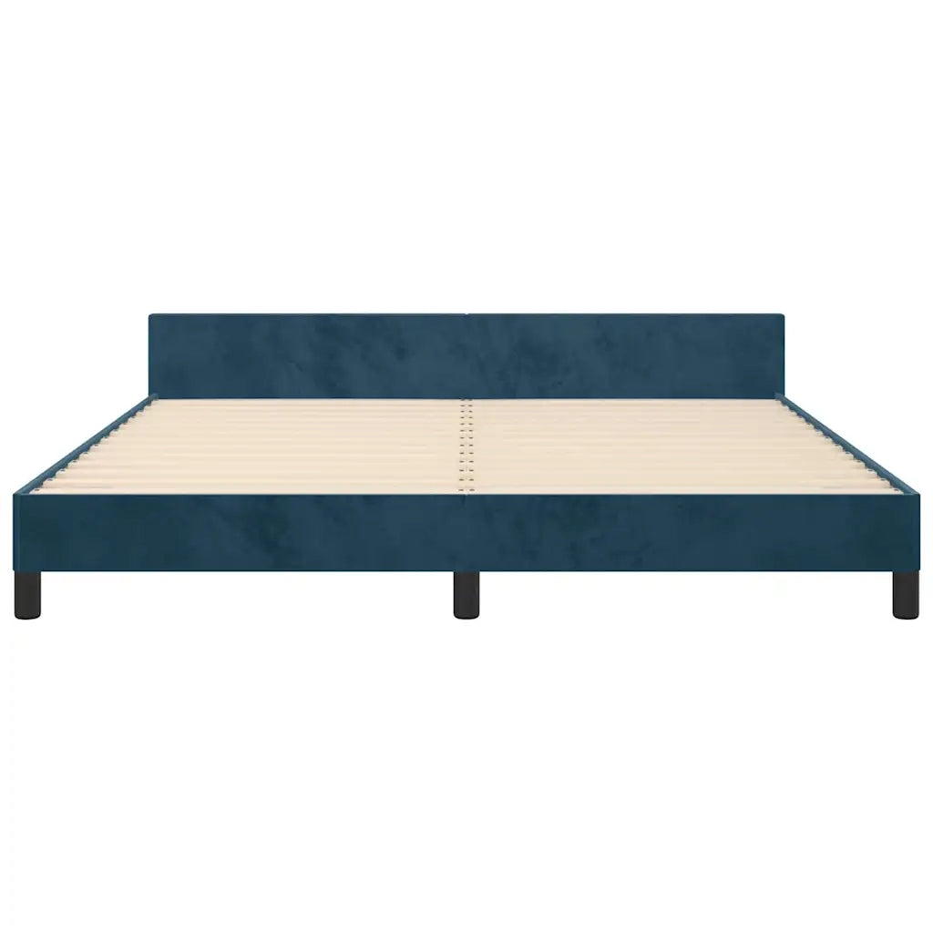 Giroletto senza Materasso Blu Scuro 160x200 cm in Velluto