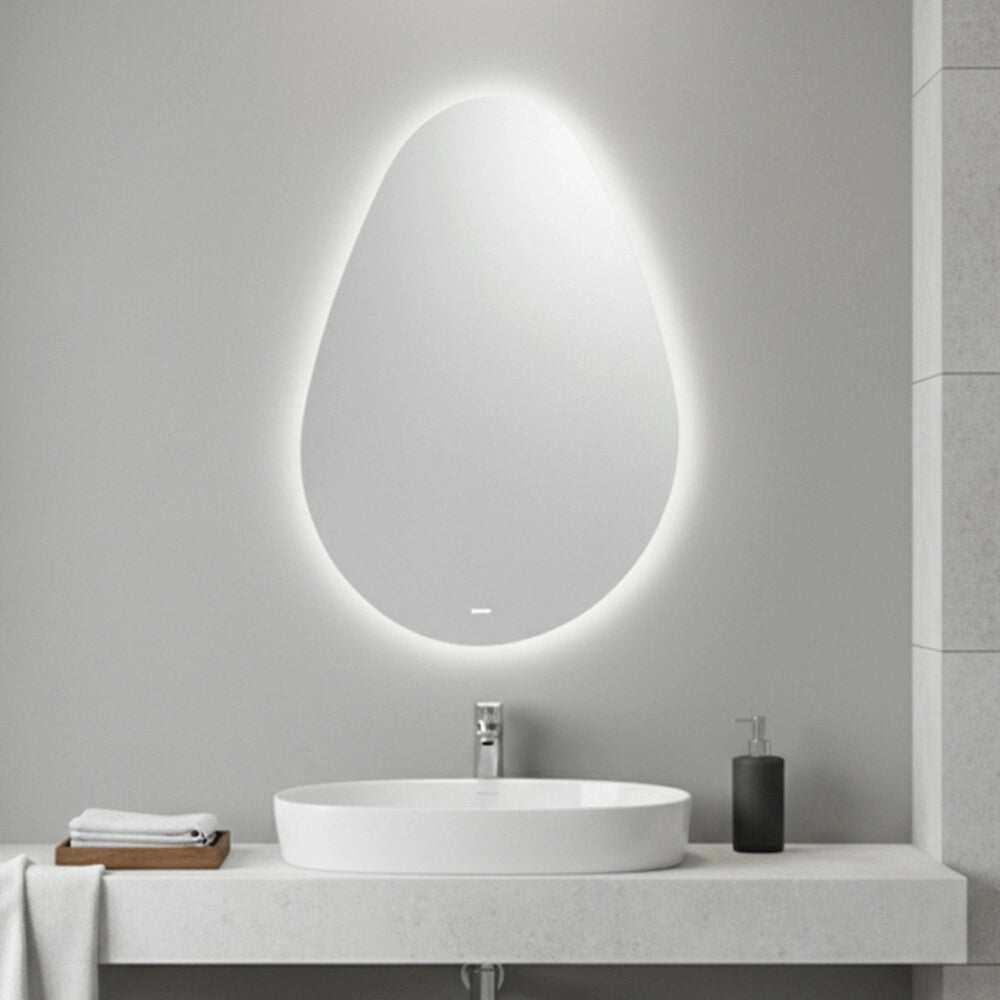Specchio bagno ovale 61x83 retroilluminato con pellicola anti rottura