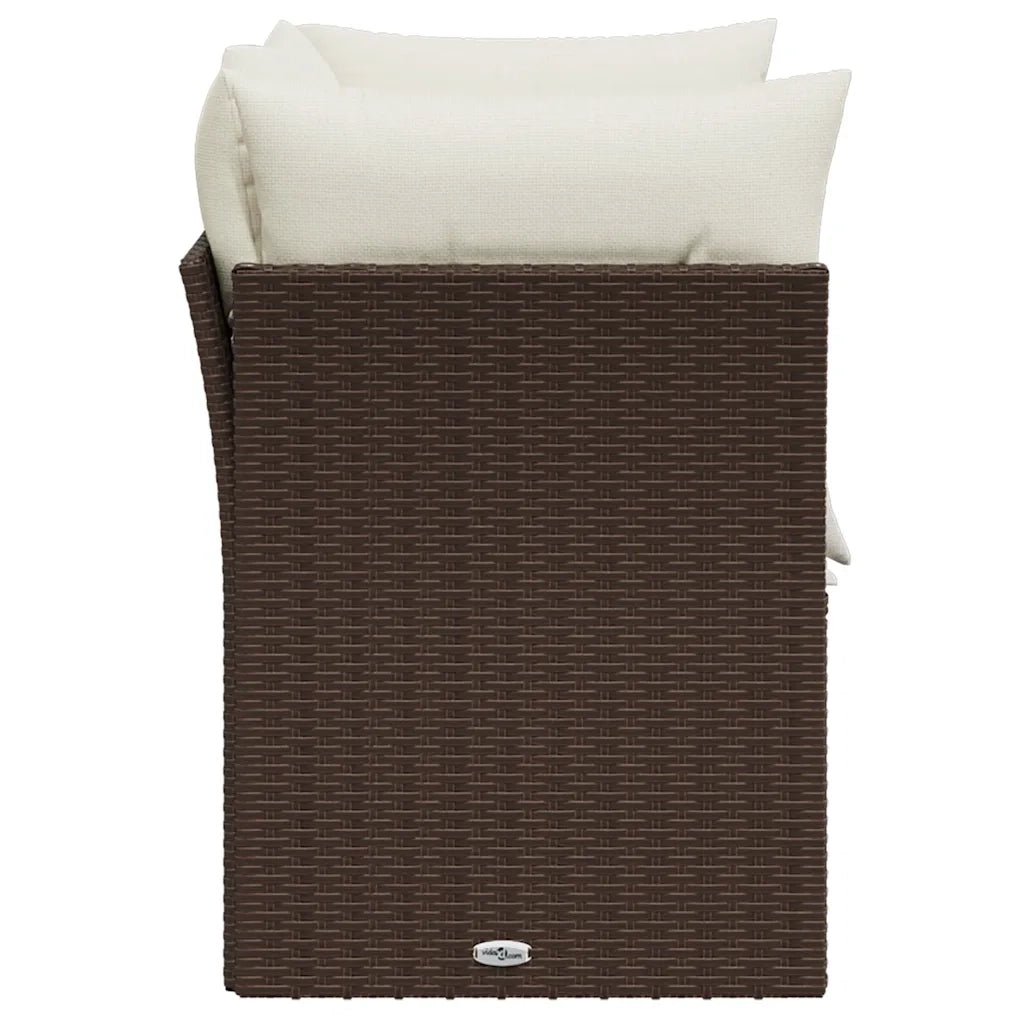 Divano da Giardino a 2 Posti con Cuscini-Sofa da Giardino-Divano da esterno in Polyrattan Marrone 673272