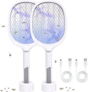 Set di Cattura Mosche Elettrico da 2 Pezzi - 2-in-1 - Catturatore di Mosche - Cattura Mosche, Vespe, Farfalle, Zanzare - UV - Ricarica USB 1800mAh Batteria - Lampada per Mosche - Lampada per Insetti - Lampada per Zanzare