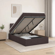 Letto ottomano con materasso Marrone Scuro 120 x 190 cm Tessuto 3456312