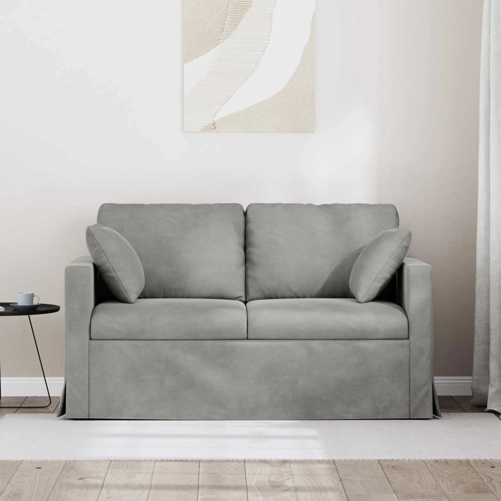 Divano Grigio chiaro 138 x 78 x 80 cm Velluto