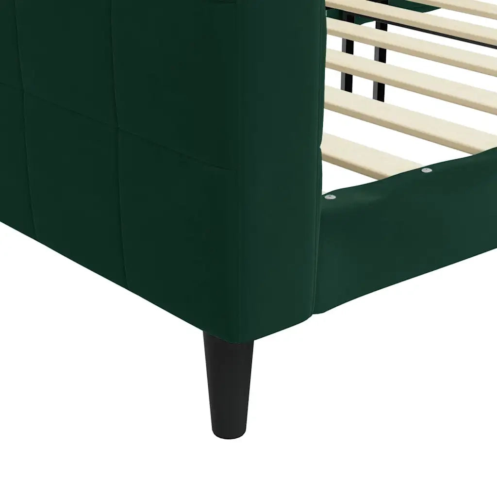 Letto da Giorno Verde Scuro 100x200 cm in Velluto