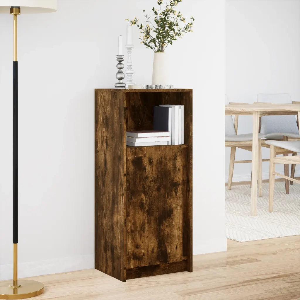 Credenza con LED Rovere Fumo 42,5x34x100cm in Legno Multistrato 852156