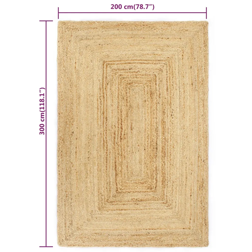 Tappeto del soggiorno | Tappeto Lavorato a Mano in Juta 200x300 cm