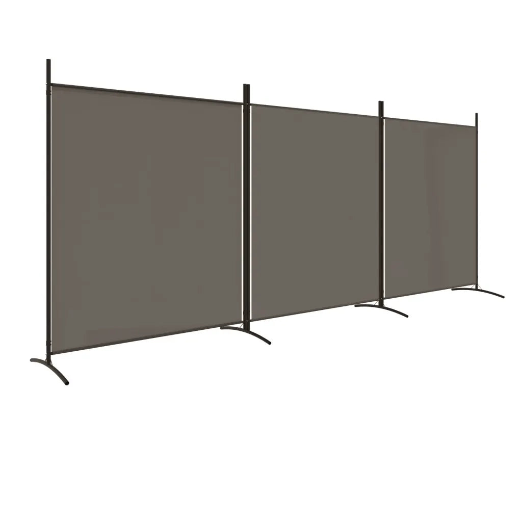 Divisorio a 3 Pannelli Antracite 525x180 cm in Tessuto 350280
