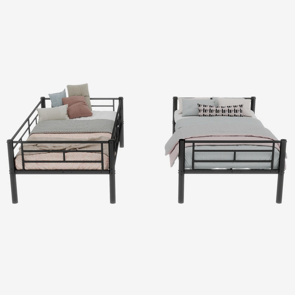 Letto a Castello Convertibile in Metallo per Bambini ¨C MINIMAL ¨C Struttura con Scale e Ringhiera