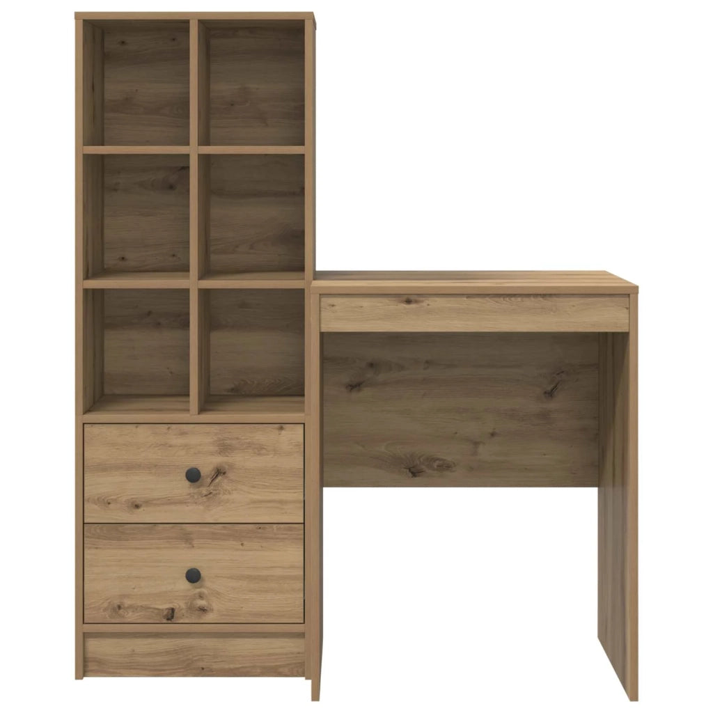 Scrivania con cassetto con lo scaffale 2 pcs Rovere artigianale 3337344