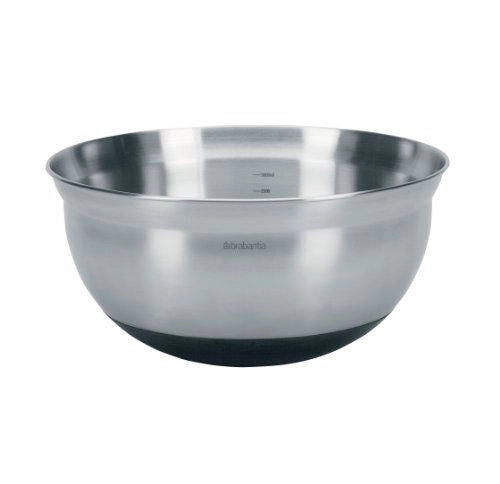 Brabantia 363863 Profile Ciotola da Cucina 3 l con Base Antiscivolo in Silicone Scala di Misurazione Interna Acciaio Inox Satinato colore Nero