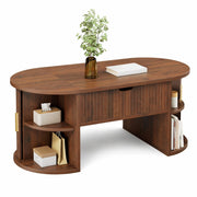 TAVOLINO sollevabile 100x50x40,5 cm Nussbaum MDF con 2 ante scorrevoli