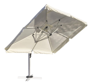 Ombrellone da Giardino Decentrato 3x4m in Alluminio e Poliestere Bianco