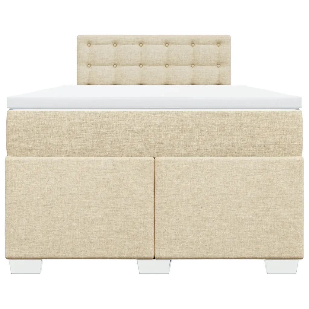 Giroletto a Molle con Materasso Crema 120x190 cm in Tessuto 3288146