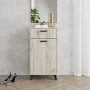 Sezzadio, Mobile da Ingresso un Cassetto, 53.5x35x100.5h cm Marrone Rovere