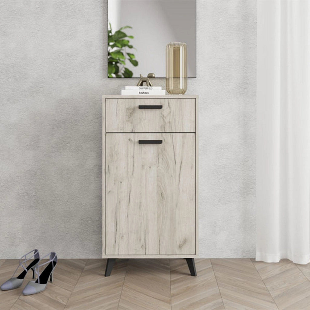 Sezzadio, Mobile da Ingresso un Cassetto, 53.5x35x100.5h cm Marrone Rovere