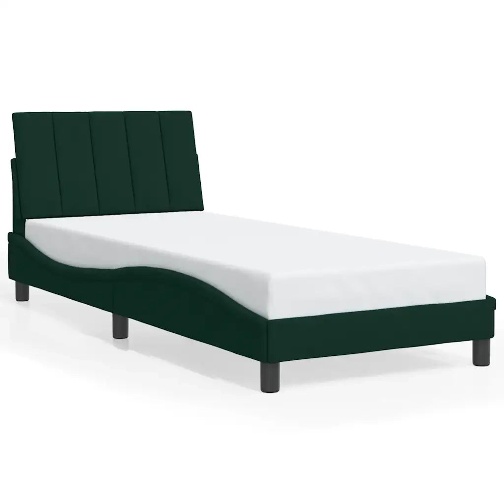 Giroletto senza Materasso Hanko Verde Scuro 80x200 cm in Velluto
