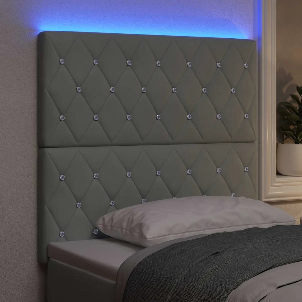 Testiera LED con testiera Grigio chiaro 80 cm Poliestere 3338348