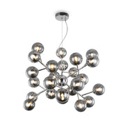 Maytoni Lampadario contemporaneo Dallas 24 luci G9 cromo metallo vetro soffiato fumè