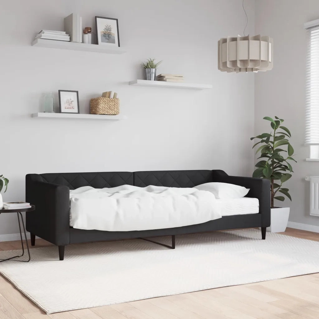 Divano letto | Sof¨¤ letto | Letto singolo con Materasso Nero 80x200 cm in Tessuto