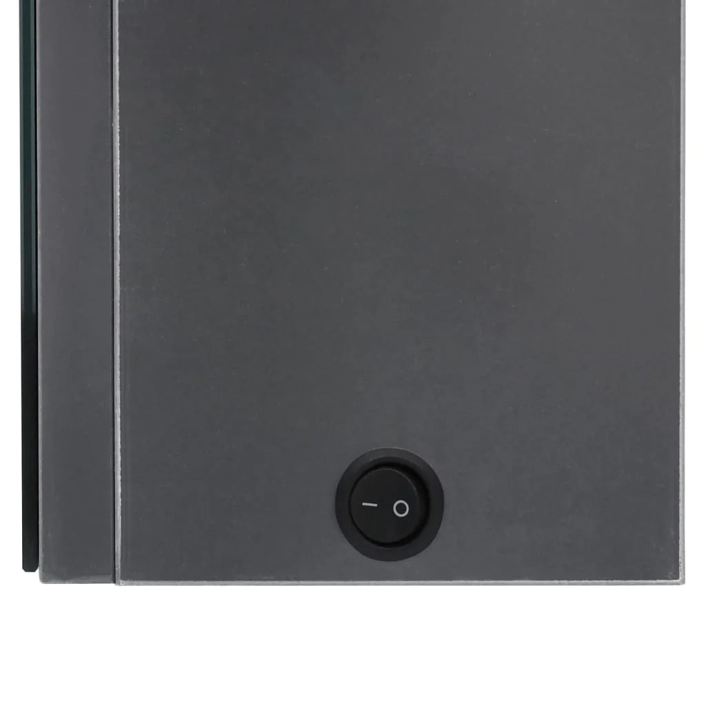 Mobiletto da bagno con specchio luminoso a LED 62 x 14 x 60 cm grigio 02_0006603