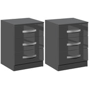 Comodini Moderni con 3 Cassetti ¨C Zephmum ¨C Grigio Truciolato 40x36x56 cm