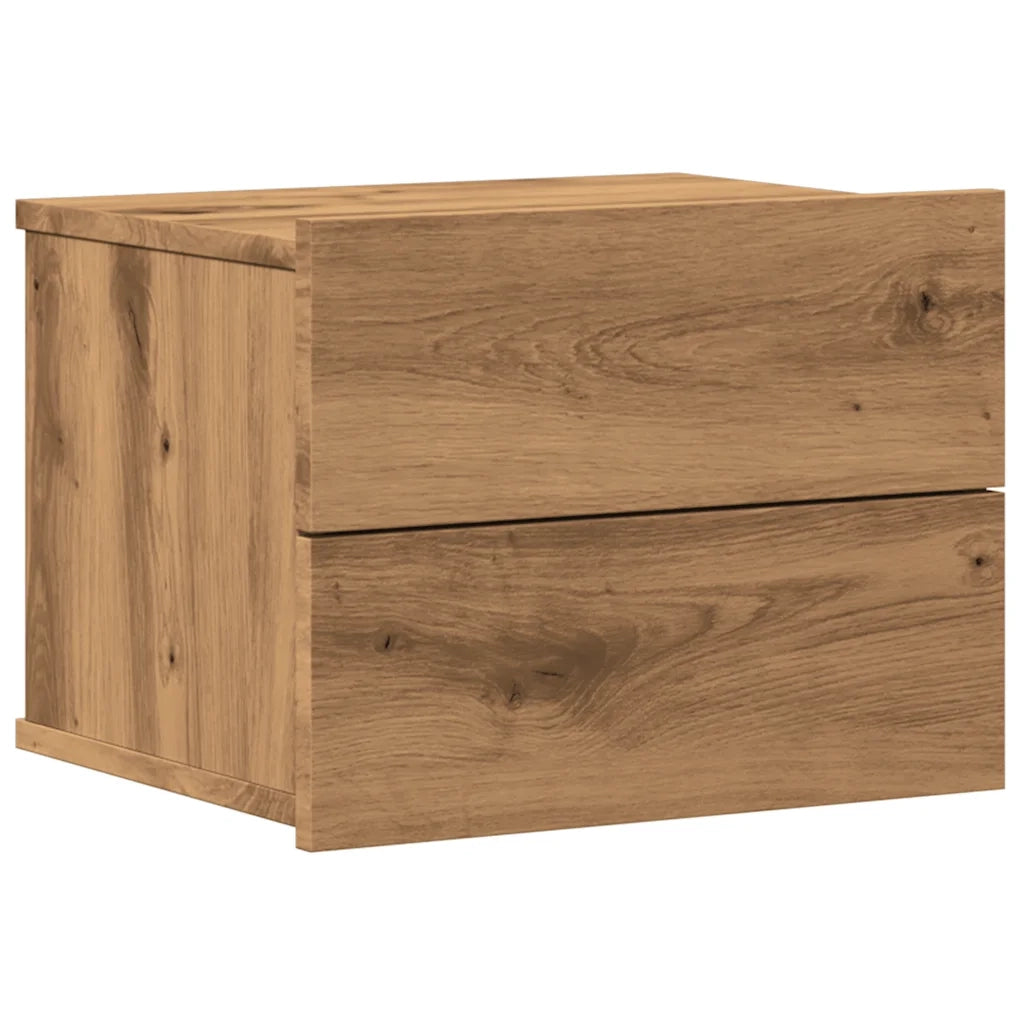 Comodino a Muro Rovere Artigianale 40x32x30 cm 855946