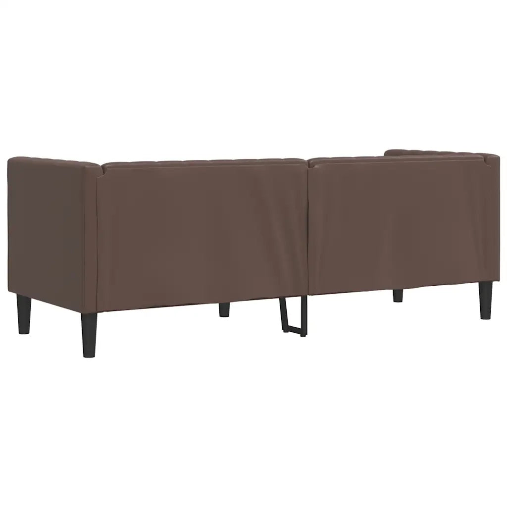 Divano Chesterfield a 3 Posti Marrone in Similpelle 372668