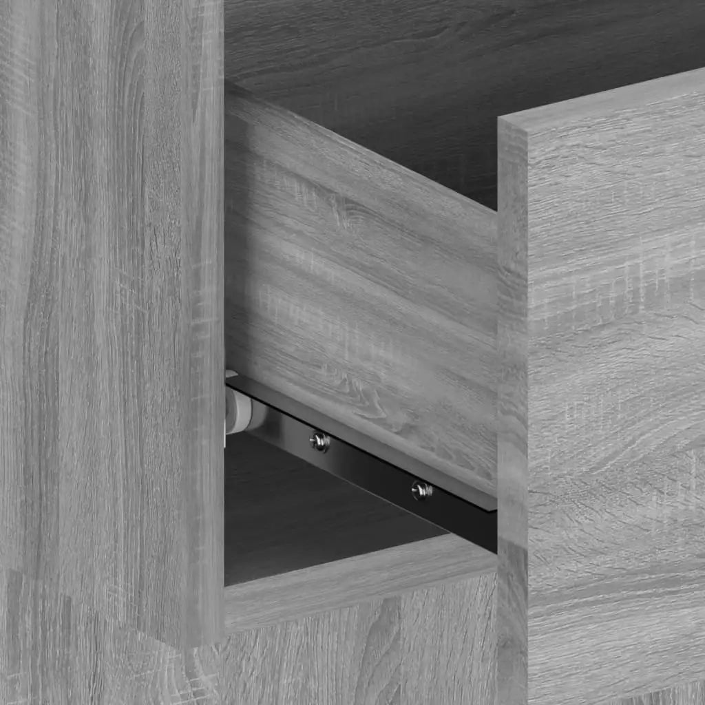 Testiera Letto con Comodini-Testiera con Contenitore in Legno Multistrato Grigio Sonoma 747961