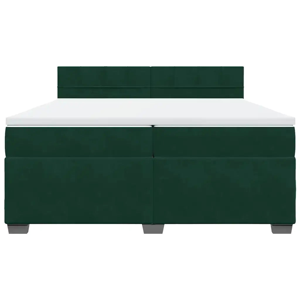 Giroletto a Molle con Materasso Verde Scuro 200x200 cm Velluto 3286405