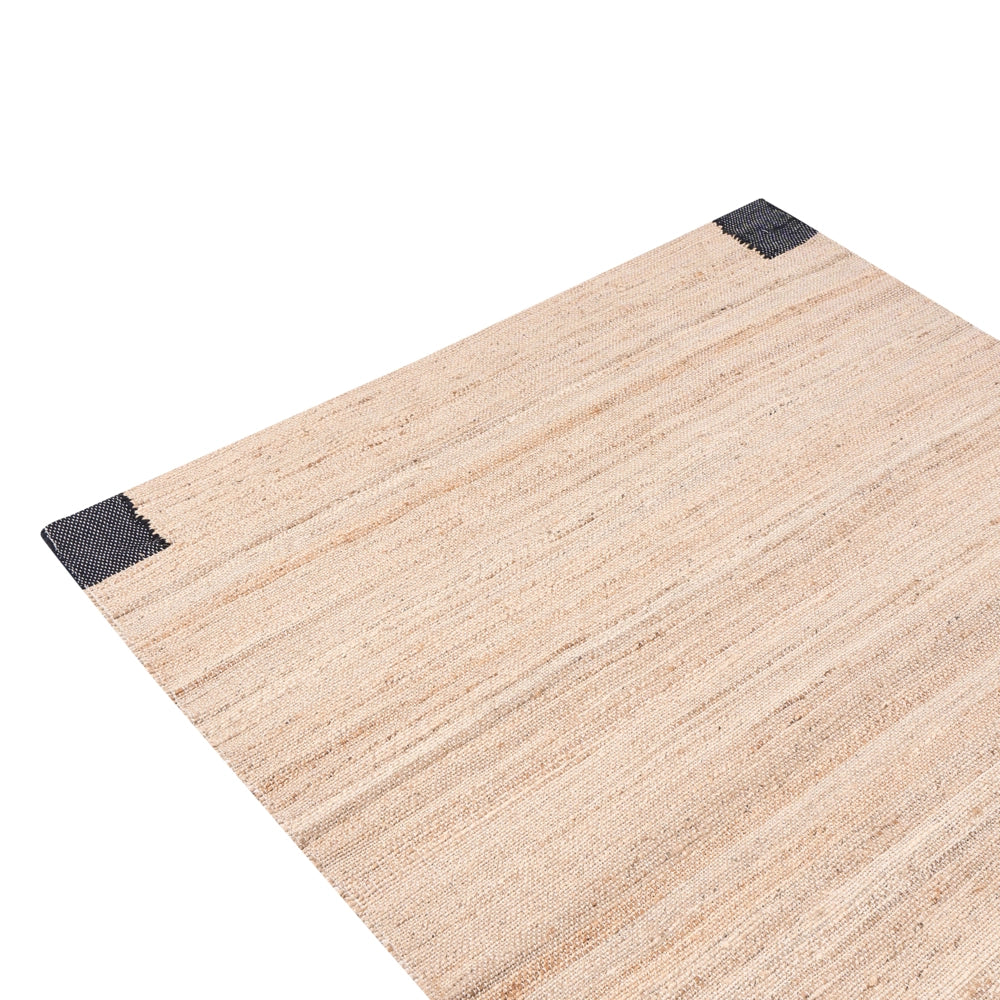 Tappeto beige e nero in juta 160 x 230 cm Rettangolare Tessuto Stile rustico Soggiorno Camera da letto