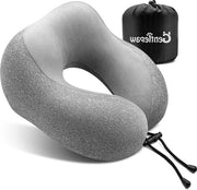 Cuscino di schiuma espansa per adulti e bambini - comodo e portatile cuscino a U per casa, ufficio, campeggio, viaggio e sonno (grigio)