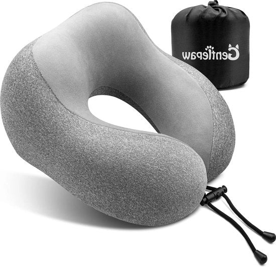 Cuscino di schiuma espansa per adulti e bambini - comodo e portatile cuscino a U per casa, ufficio, campeggio, viaggio e sonno (grigio)