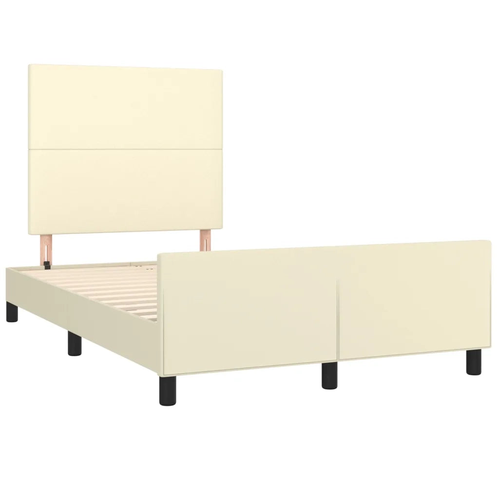 Giroletto con Testiera Crema 120x200 cm in Similpelle 3125441