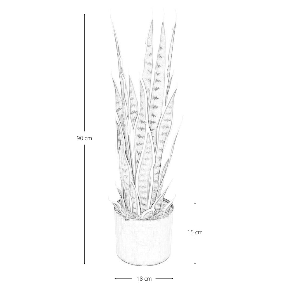 Sansevieria Artificiale con vaso in plastica pianta finta realistica h 90 cm