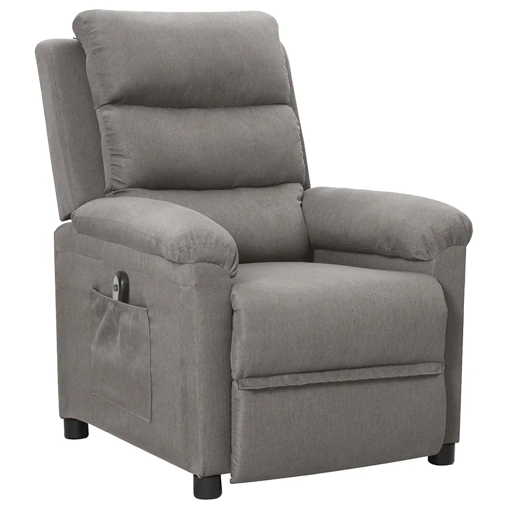 Poltrona Elettrica Reclinabile-Divano Sedia Grigio Chiaro in Tessuto 860564