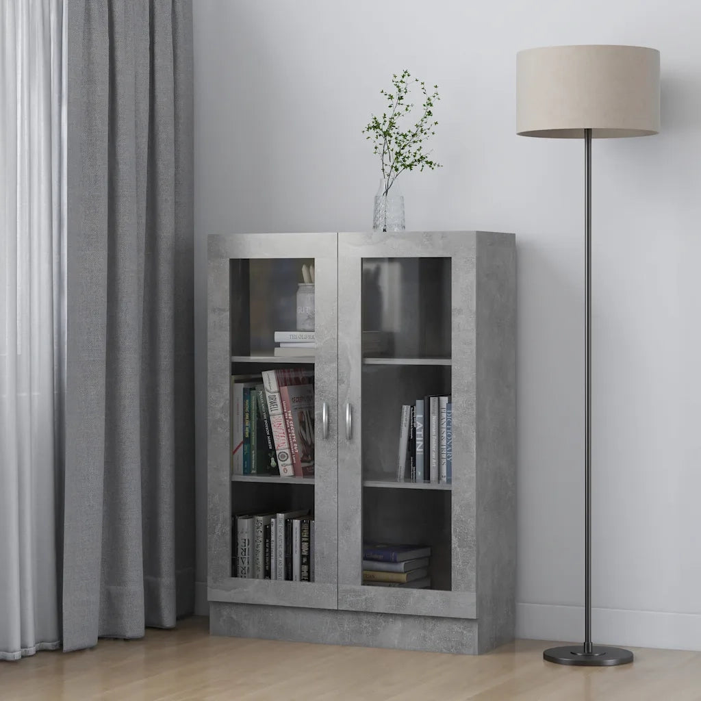 Armadietto Vetrina Grigio Cemento 82,5x30,5x115 cm Multistrato CFW8499560
