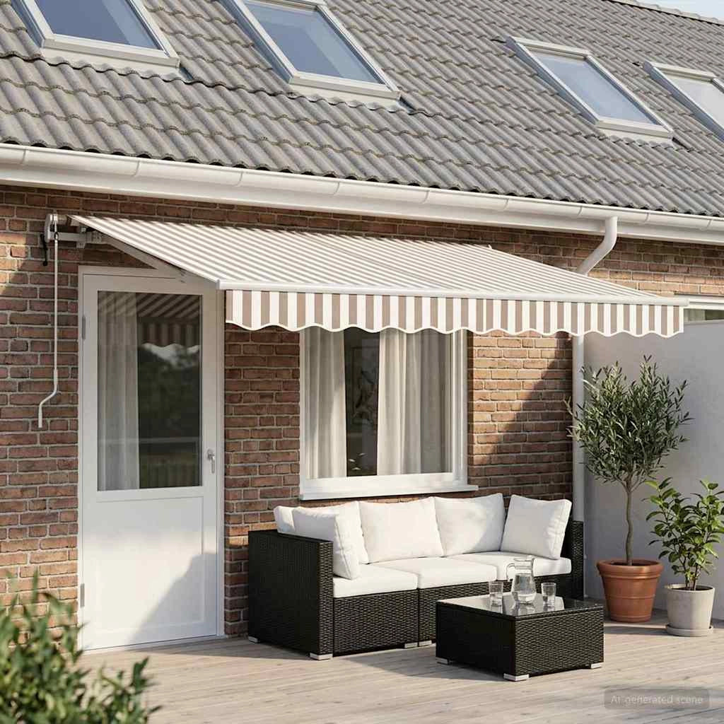 Tenda retrattile Grigio chiaro e bianco 450 × 350 cm 3426273