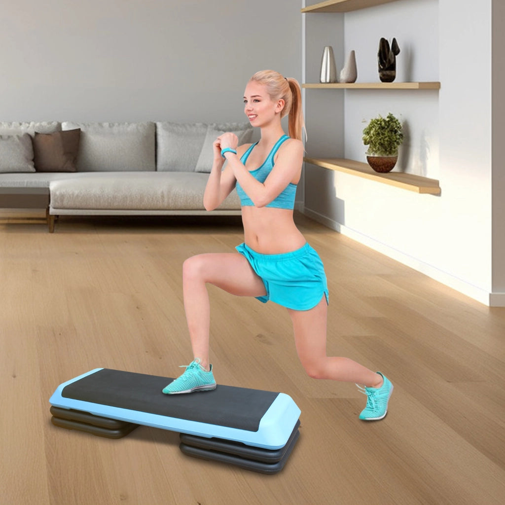 Piattaforma step aerobica ¨C Minimal ¨C 110cm, altezza regolabile, blu